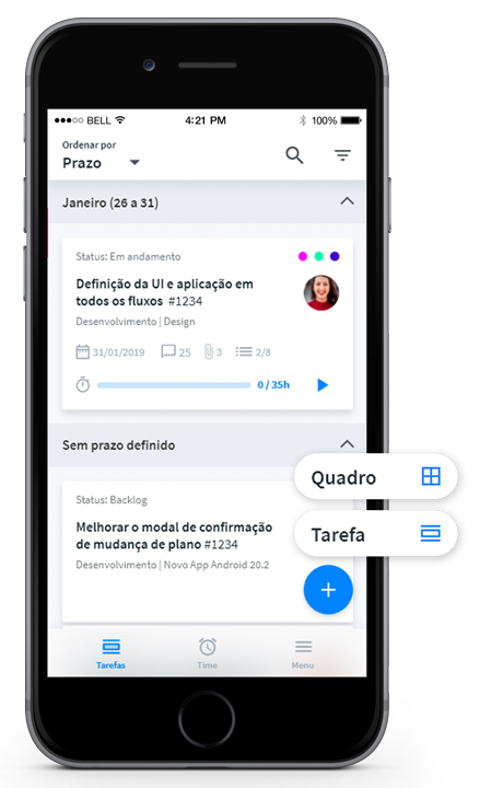 Tela do Flowup Mobile